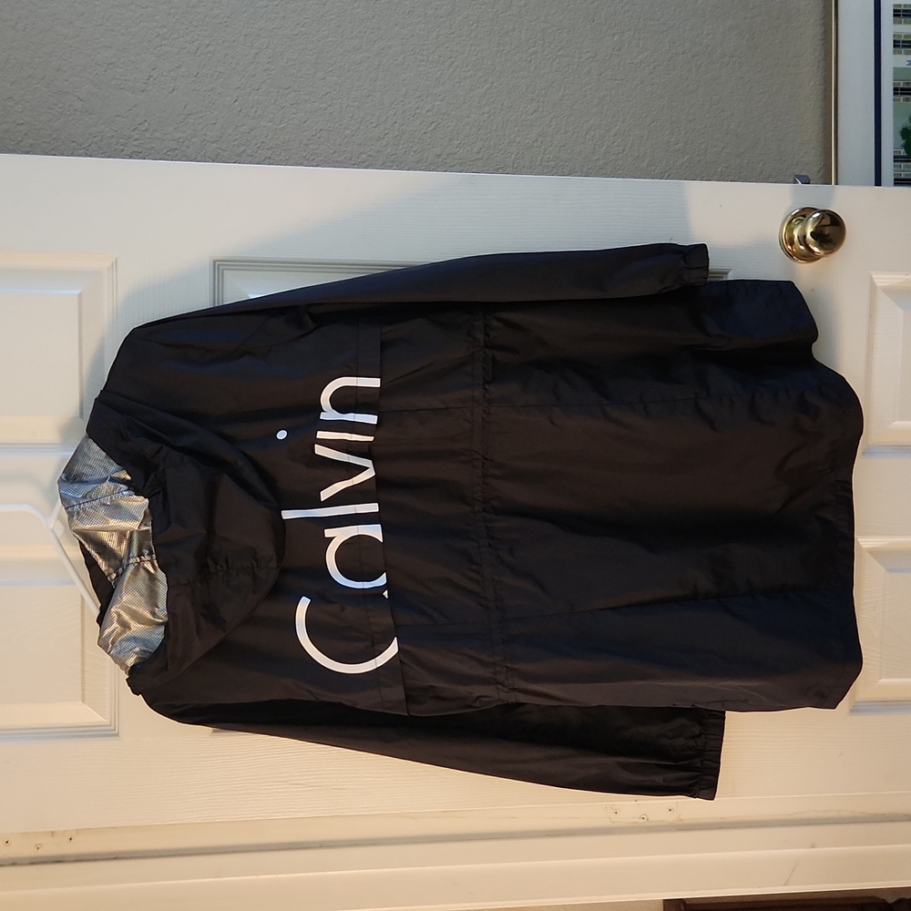 Calvin Klein Black Logo Raincoat Size XL